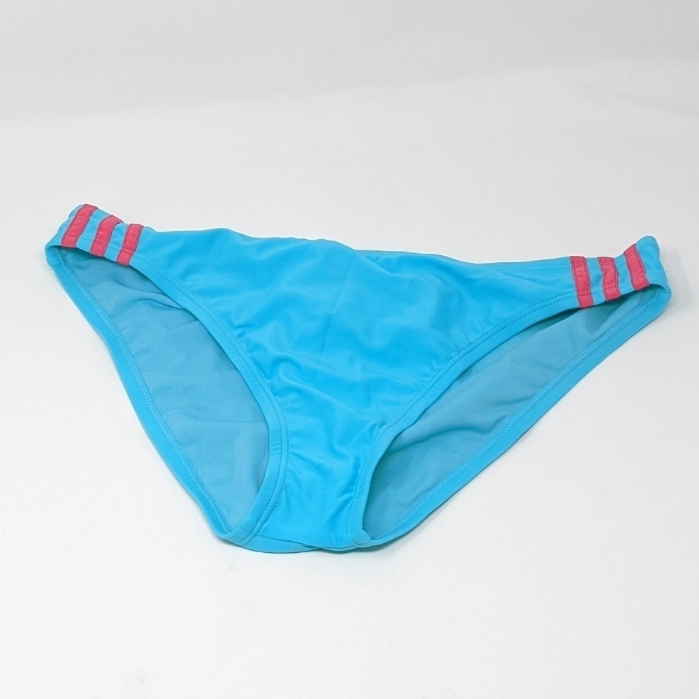Adidas Women's Large Blue With Pink Stripes Bikini Bottom